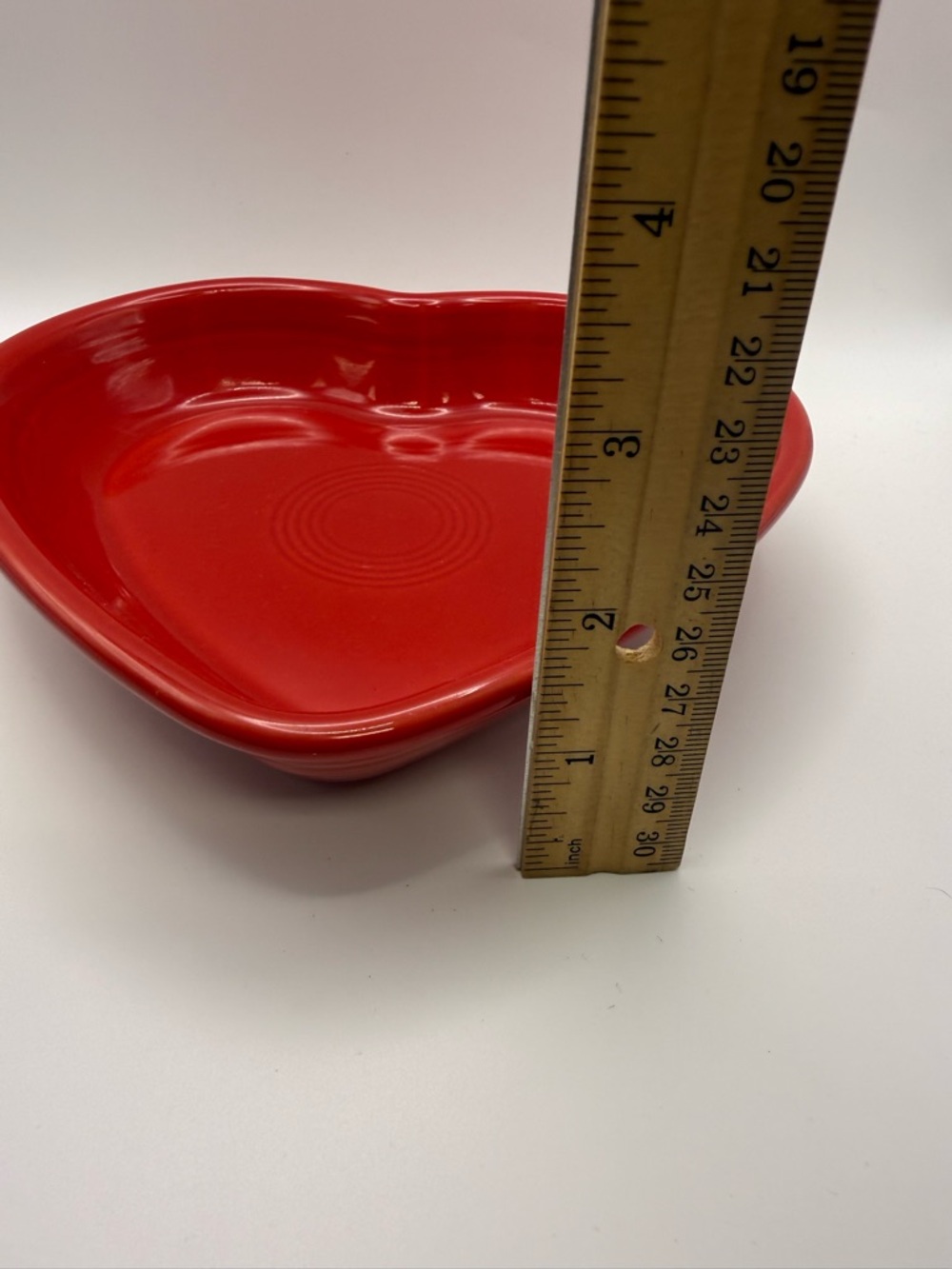 Fiesta Heart-Shaped Red Ceramic Dish Bowl - Picture 5 of 5